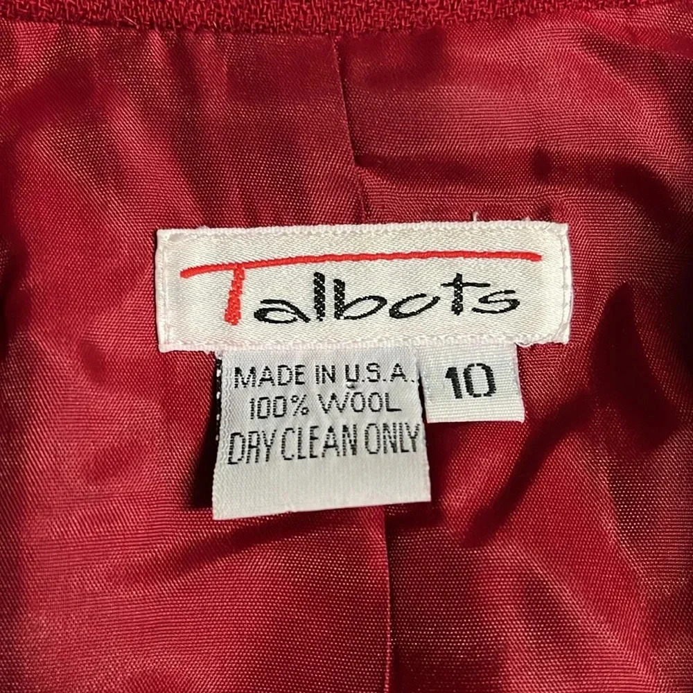 Imperfect 1980s vintage wool blazer Talbots size 10 100% wool blazer‎ cherry red - Picture 9 of 15